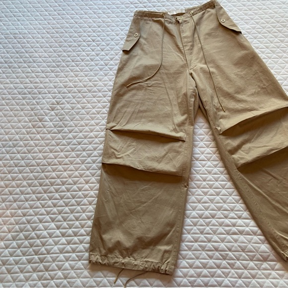 Dion Lee Sunfade Parachute Pants Women’s Baggy Medium US 6 Tan Drop Crotch Jeans - Picture 5 of 16